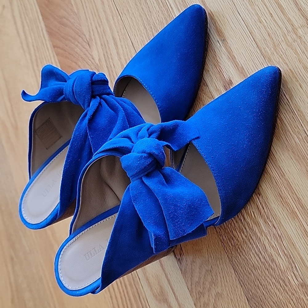 Ulla Johnson Royal Blue Heels with Bow Accent - Picture 2 of 16